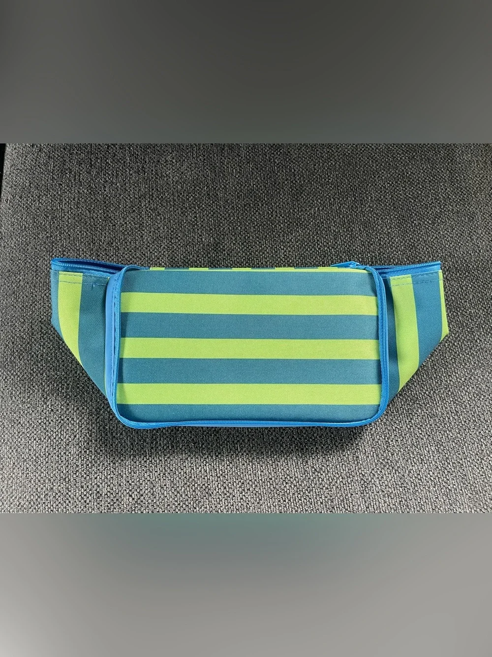 Trader Joe's Striped Mini Insulated Bag - Blue & Lime Green
